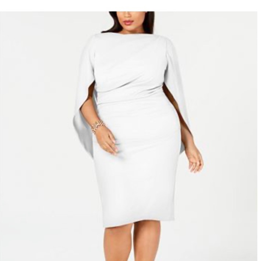 NWT - Betsy & Adam Ruched Cape Dress